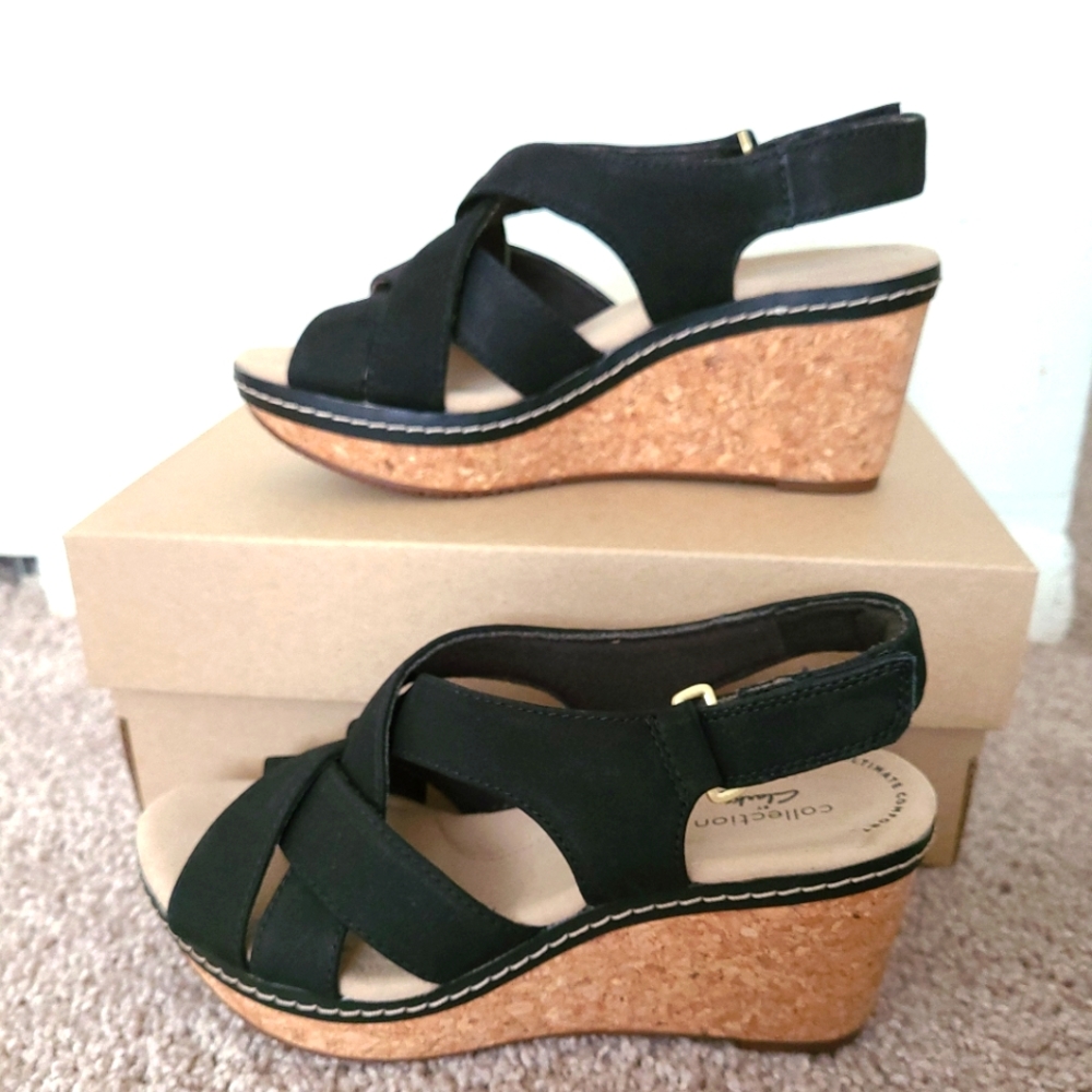 CLARKS ANNADEL PEARL WEDGE SANDAL 6M